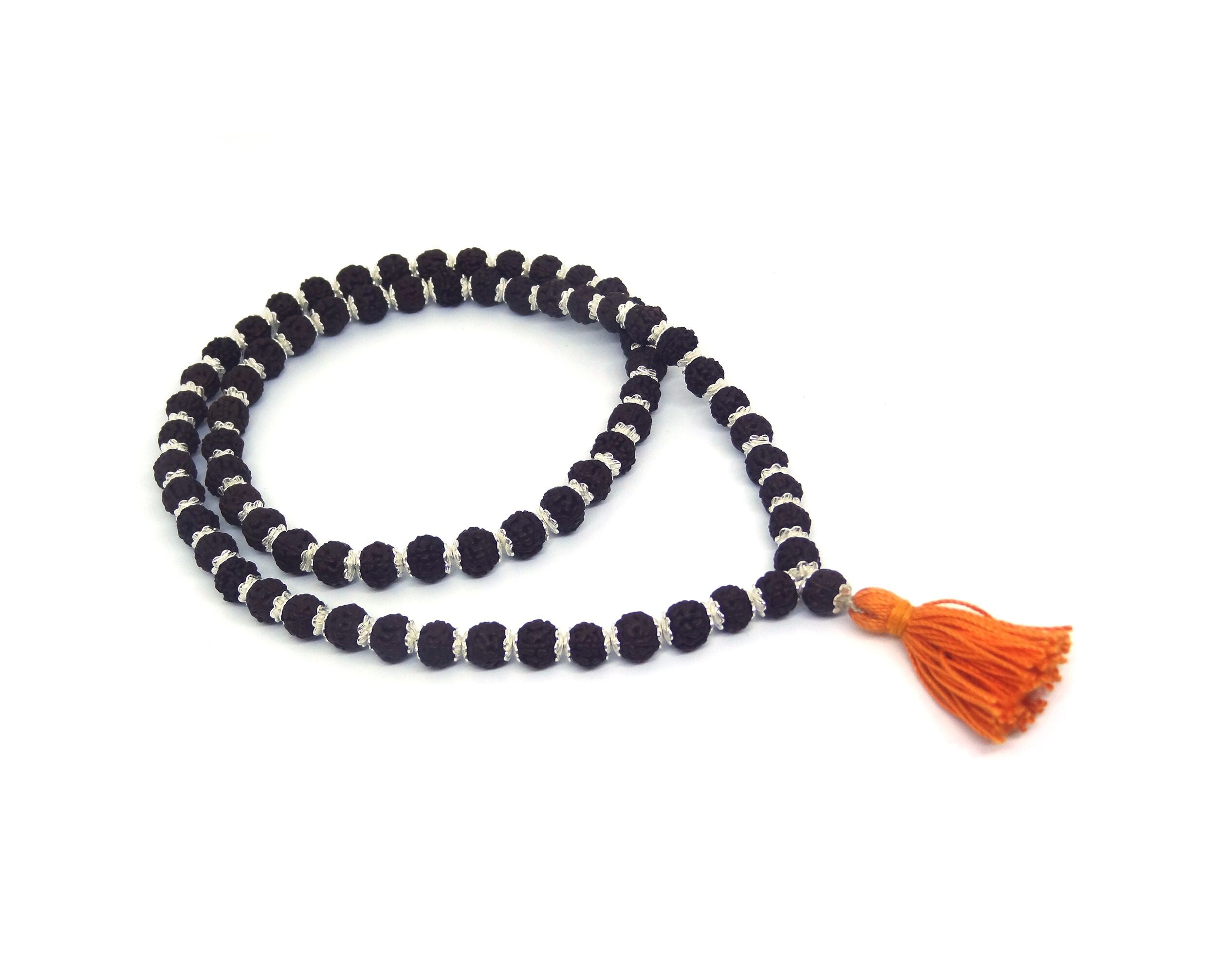 Rudraksha Mala 72 +1 Beads in Silver Caps